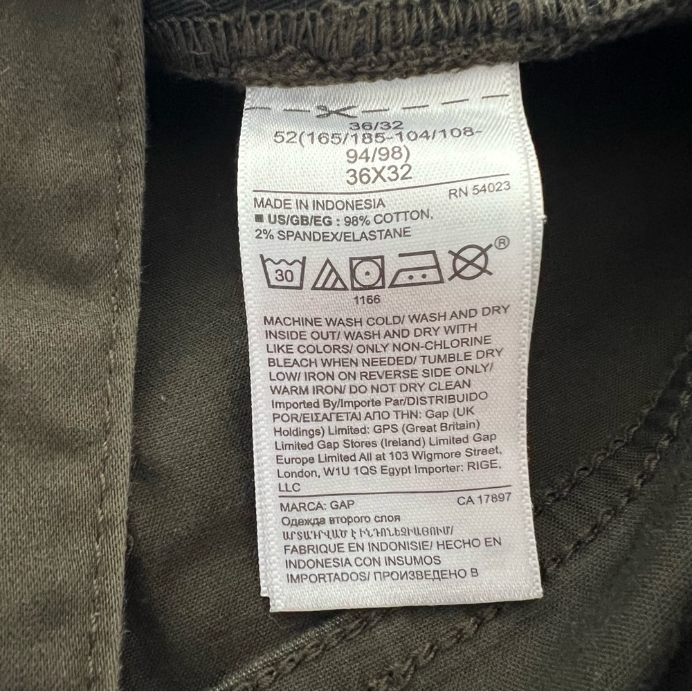 Gap Men's Slim Fit Soft Wear Stretch 5 Pocket Olive Green 36x32 - Picture 11 of 15